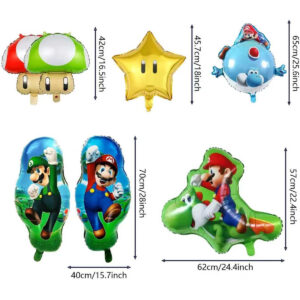 B0GSV24DDX.jpg 8-Piece Super Mario Foil Balloon Set for Party Decorations
