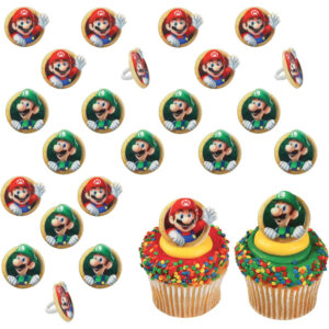 B0DFQKWSHP.jpg DecoPac Super Mario Cupcake Rings: 24 Nintendo Cake Toppers