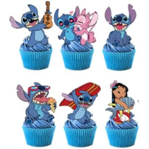 B0CQXTBTZF.jpg 24pcs Stitch Cake Toppers for Birthday Party Decorations