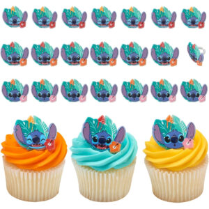 B0D9KMJTJT.jpg DecoPac Disney Stitch Cupcake Rings: 24-Pack Cake Decorations