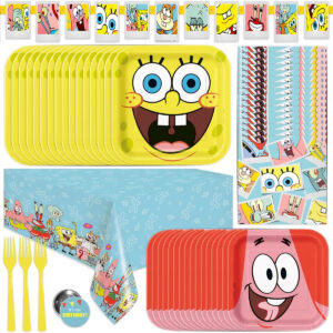 B0BJ7JMFFG.jpg SpongeBob Birthday Party Supplies Set for 16 Guests
