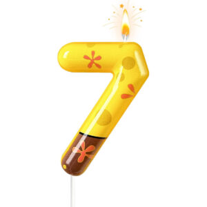 B0FDWP2T4Q.jpg SpongeBob Number 7 Birthday Candle for Ocean Theme Parties
