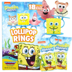 B0CY3NCCLP.jpg SpongeBob SquarePants Lollipop Rings Party Favors, 18 Count