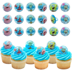B0G6MS3QYZ.jpg DecoPac SpongeBob SquarePants Cupcake Topper Rings - 24 Pack