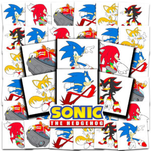B0DJCKLZX5.jpg Sonic the Hedgehog Temporary Tattoos Bundle - 72 Party Favors