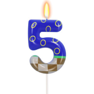 B0F2LQ419R.jpg Number 5 Sonic Theme Birthday Candle for Cake Decorations