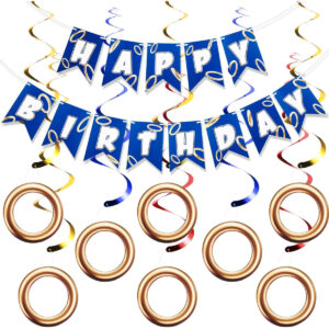 B0FCFPF1WG.jpg Sonic Themed Birthday Party Banner and Hanging Swirl Decor Set