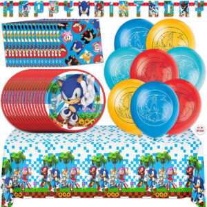 B0DQQF5L9Z.jpg Sonic Birthday Party Decorations Set for 16 Guests