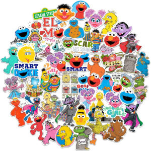 B09DRBBZYK.jpg Sesame Street Vinyl Sticker Pack: 50 Die-Cut Character Decals