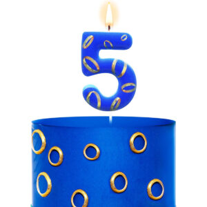 B0D9YD525M.jpg Number 5 Sonic Theme Birthday Cake Candle with Gold Rings