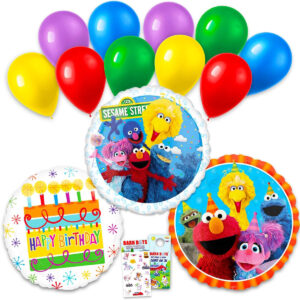 B0GNDF25YM.jpg Sesame Street Balloon 13-Piece Party Decoration Set