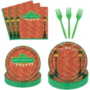 B0CBL149YK.jpg Sesame Street Party Tableware Set for 24 Guests - 96 Pieces