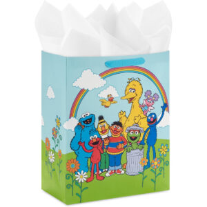 B0D3JC6V8Y.jpg Hallmark Sesame Street Large Gift Bag with Tissue Paper