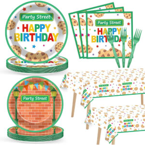 B0FVDS6DLL.jpg Sesame Street Birthday Party Supplies Tableware Set for 24