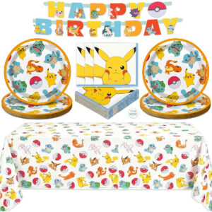 B0GLHZS9F8.jpg Pokémon Birthday Party Supplies Set for 16: Tableware & Decor