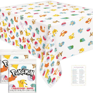 B0FQQ4JDQM.jpg Pokémon Tablecloth 2-Pack for Birthday Party Decorations