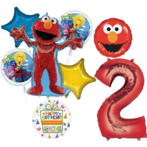 B0DND9B7N7.jpg Sesame Street Elmo 2nd Birthday Party Balloon Decorations