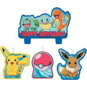 B08464QK8Z.jpg Amscan Pokémon Birthday Cake Candle Set - 4 Piece Character Pack