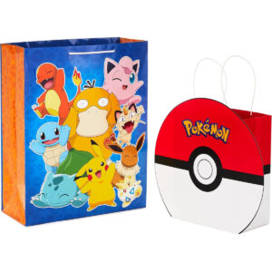 B09NMS679D.jpg Hallmark Pokémon Gift Bag Bundle: Pikachu and PokéBall Set