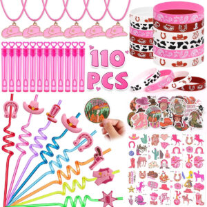 B0DHZ2RZWC.jpg 110Pcs Pink Pony Cowgirl Party Favors for Girls Birthday