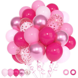 B0G1T5J7XZ.jpg 72pc Pink Pony Party Balloon Set for Birthday & Event Decor