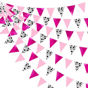 B0D5QZB39Y.jpg Cowgirl Party Decorations: Pink Cow Print Fabric Banner