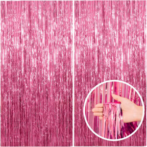 B0CDH1V1RK.jpg Pink Tinsel Foil Fringe Backdrop for Party Photo Booths