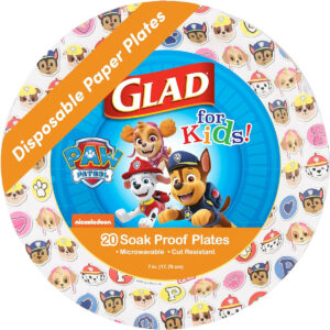 B08B78C2YX.jpg Glad for Kids Paw Patrol Paper Plates for Kids Meals, 7 Inch