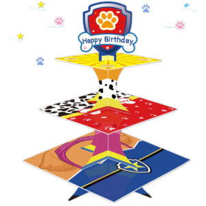 B0DBG5CYM6.jpg Paw Patrol 3-Tier Cardboard Cupcake Stand for Birthday Parties