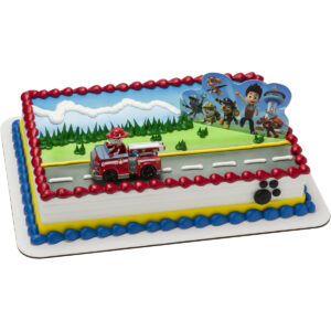 B0124XD03E.jpg Paw Patrol Cake Topper Set: Marshall Fire Engine Decoration