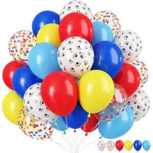 B0CRD4426H.jpg Paw Patrol Themed Party Balloons: 12-Inch Paw Print Latex Set