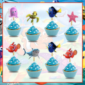 B0B1Q8D5WM.jpg Finding Nemo Cupcake Toppers for Ocean Theme Birthday Parties