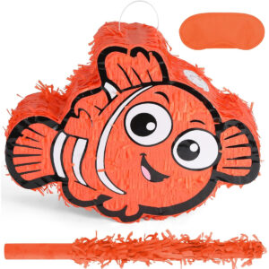 B0FCLVR49X.jpg Nemo Pinata Bundle with Blindfold and Bat for Kids Parties