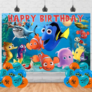 B0F7GYSS8X.jpg Finding Nemo 5x3 Vinyl Backdrop for Ocean Birthday Party Decor