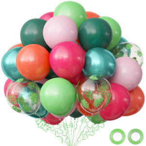 B0CYSZ394V.jpg Hawaiian Luau Party Decorations: Tropical Balloon Garland Kit
