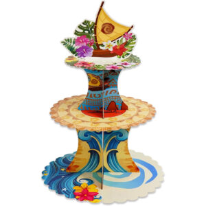 B0DPMBD97H.jpg Moana Theme 3-Tier Cupcake Stand for Tropical Birthday Parties