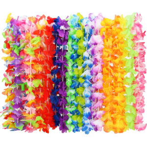 B0CR6SG9NZ.jpg 24pc Hawaiian Silk Flower Leis for Luau Party Decorations