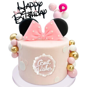 B0DYSGLMVB.jpg Minnie Mouse Cake Topper Set for Birthday Party Decorations