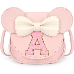 B0D6GLJXZF.jpg Minnie Mouse Toddler Purse: Personalized Letter A Gift for Girls