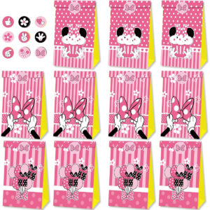 B0F5X4Z8FX.jpg 24-Piece Minnie Mouse Paper Party Favor Bags with Stickers