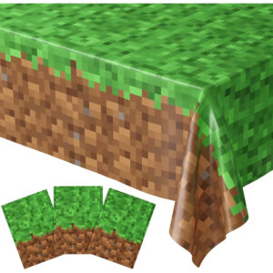 B0CDGCB6NM.jpg Blue Orchards Pixel Miner Table Cover (3-Pack) for Gamer Parties
