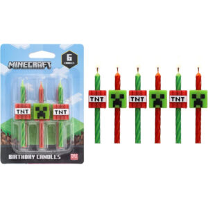 B0CXFC2BCR.jpg Minecraft Birthday Cake Candles: 6-Piece Party Decorations