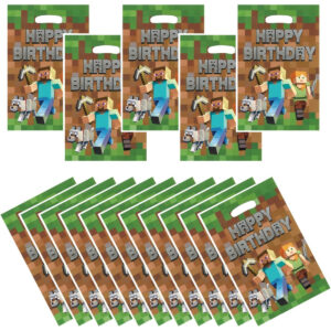 B0FQJBP8DM.jpg 30PCS Pixel Party Favor Gift Bags for Kids Minecraft Themes