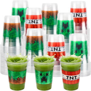 B0G6F29FC2.jpg 120 Pcs Minecraft Pixel Party Disposable Cups for Drinks