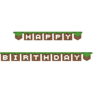 B07M5BTRT1.jpg Minecraft Jointed Banner: Vibrant Party Decor for Gamers