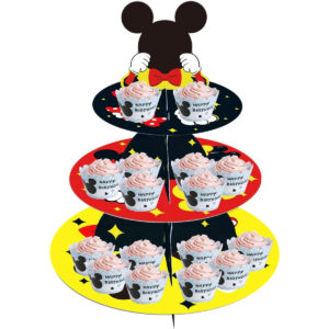 B0BB26RQRQ.jpg 3-Tier Mickey & Minnie Cardboard Cupcake Stand for Parties