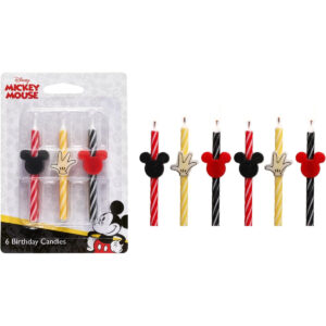 B098HC36ZQ.jpg Mickey Mouse Birthday Cake Candles - 6-Piece Party Decor Set