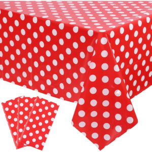 B0CFDBDSRG.jpg Mickey Mouse Theme Red Polka Dot Disposable Tablecloths 3-Pack