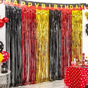 B09W5LP75Z.jpg Mickey Mouse Birthday Party Backdrop & Foil Fringe Curtains