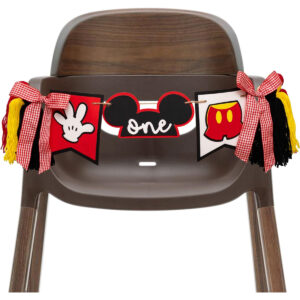 B0G7SBL5NL.jpg Mickey Mouse First Birthday High Chair Banner with Tassels
